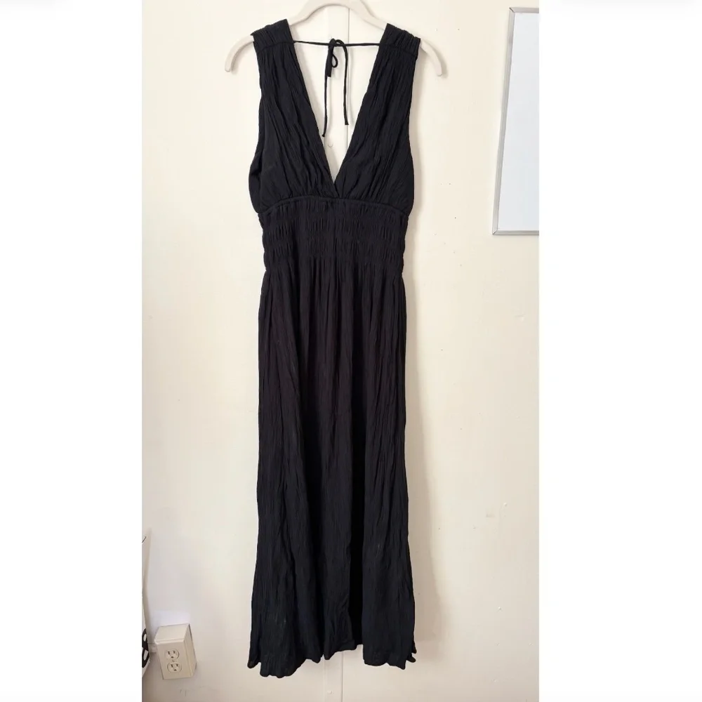 Abercrombie Crinkle Textured Smocked Waist Maxi Dress